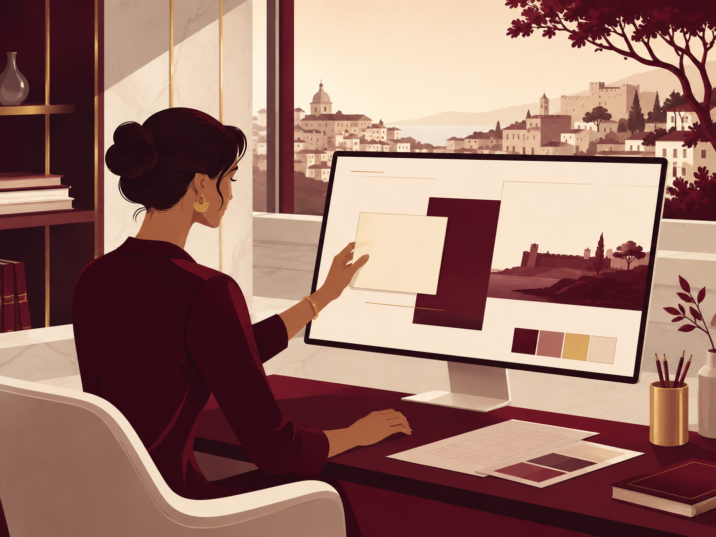 İzmir web tasarım ajansı çalışma ortamı illüstrasyonu